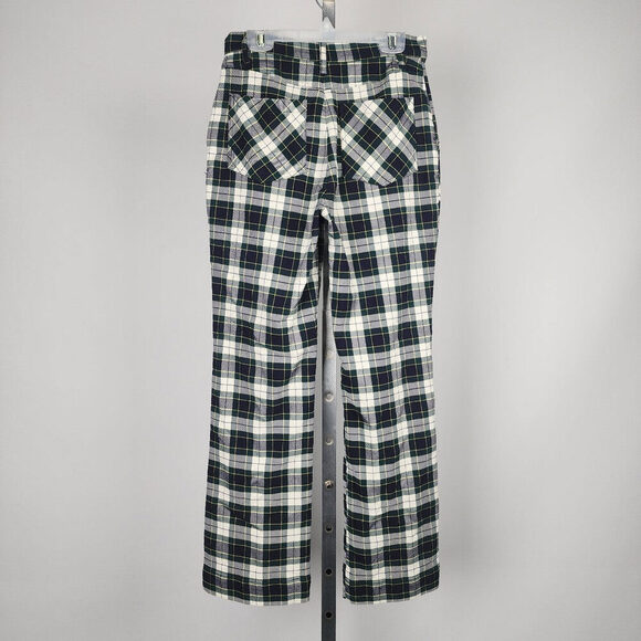 Urban Outfitters Green Plaid Tartan Cropped Pants Size 2 - Picture 6 of 10
